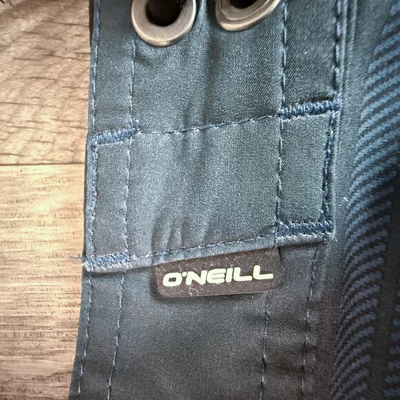 O’Neill Superfreak Board Shorts Mens 38 Blue Striped Surf Swim Trunks Drawstring - Picture 2 of 8
